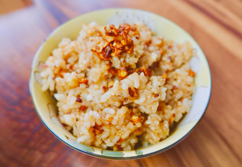 garlic fried rice in for the ride